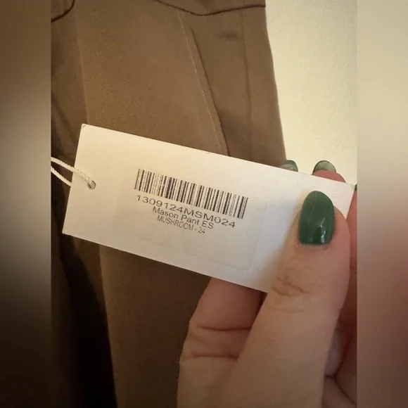 NEW Reformation Mason Pants Mushroom Brown Slack Size 24 3X Plus Slacks NWT - Picture 8 of 11